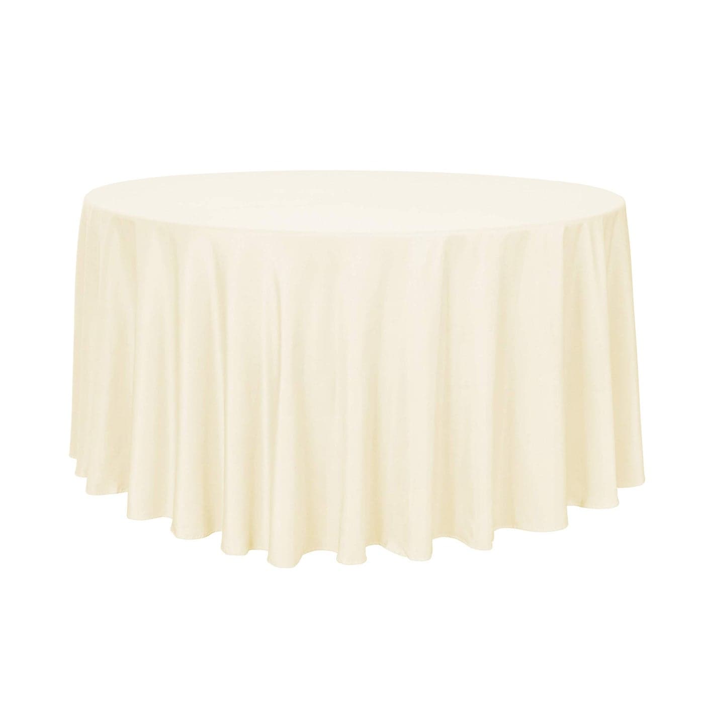 sancua Round Tablecloth 120 Inch Water Resistant Spill Proof Washable Polyester Table Cloth Decorative Fabric Table Cover for Dining Tables Buffet Parties and Camping Beige