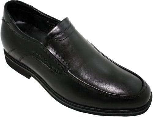 Calden Men's Invisible Height Increasing Elevator Dress Shoes - Black Premium Leather Slip-on Super Lightweight Formal Loafers - 2.8 Inches Taller - K312318 - Size 7.5 D(M) US