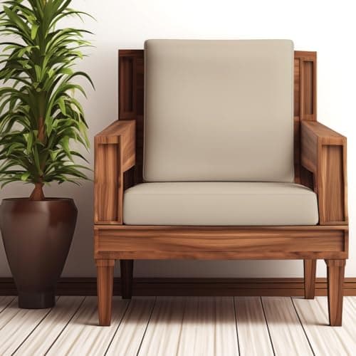 Decorian Polycotton Stretchable Printed Solid Sofa Slipcovers, Wooden Sofa Seat Cover, Sofa Back Cushion Covers (Pack of 2, Plain Cream)