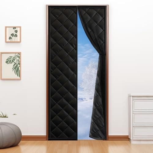 Magnetic Thermal Insulated Door Curtain for 36"x 82" Doors, Heavy-Duty Oxford Fabric Door Cover for Heat Insulation, Magnetic Closure Blanket for Doorway to Keep Warm in Winter Cool in Summer