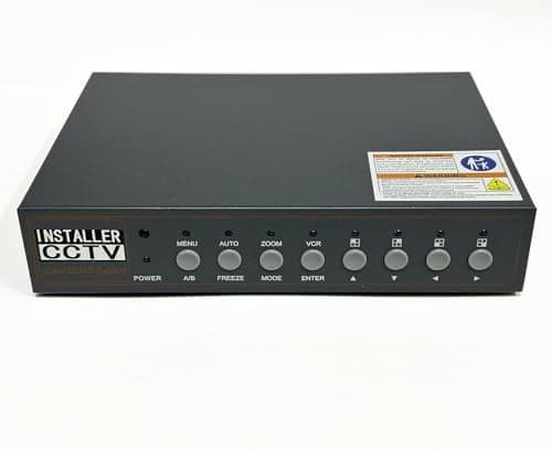 InstallerCCTV Video Quad Color 4CH Multiplexer 2 BNC Output with Remote Control and Free 1Amp Power Adapter…