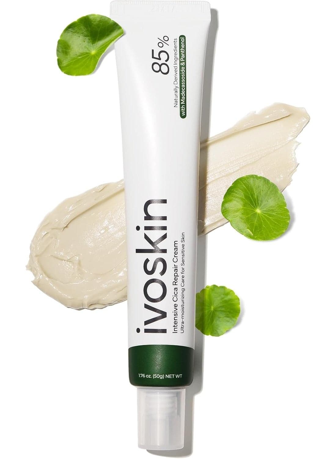 IVOSKIN Intensive Cica Repair Cream, Korean Dexpanthenol cream, Ultra-Soothing & Hydrating Care Cream for Sensitive Skin with Madecassoside (1.76oz / 50g)