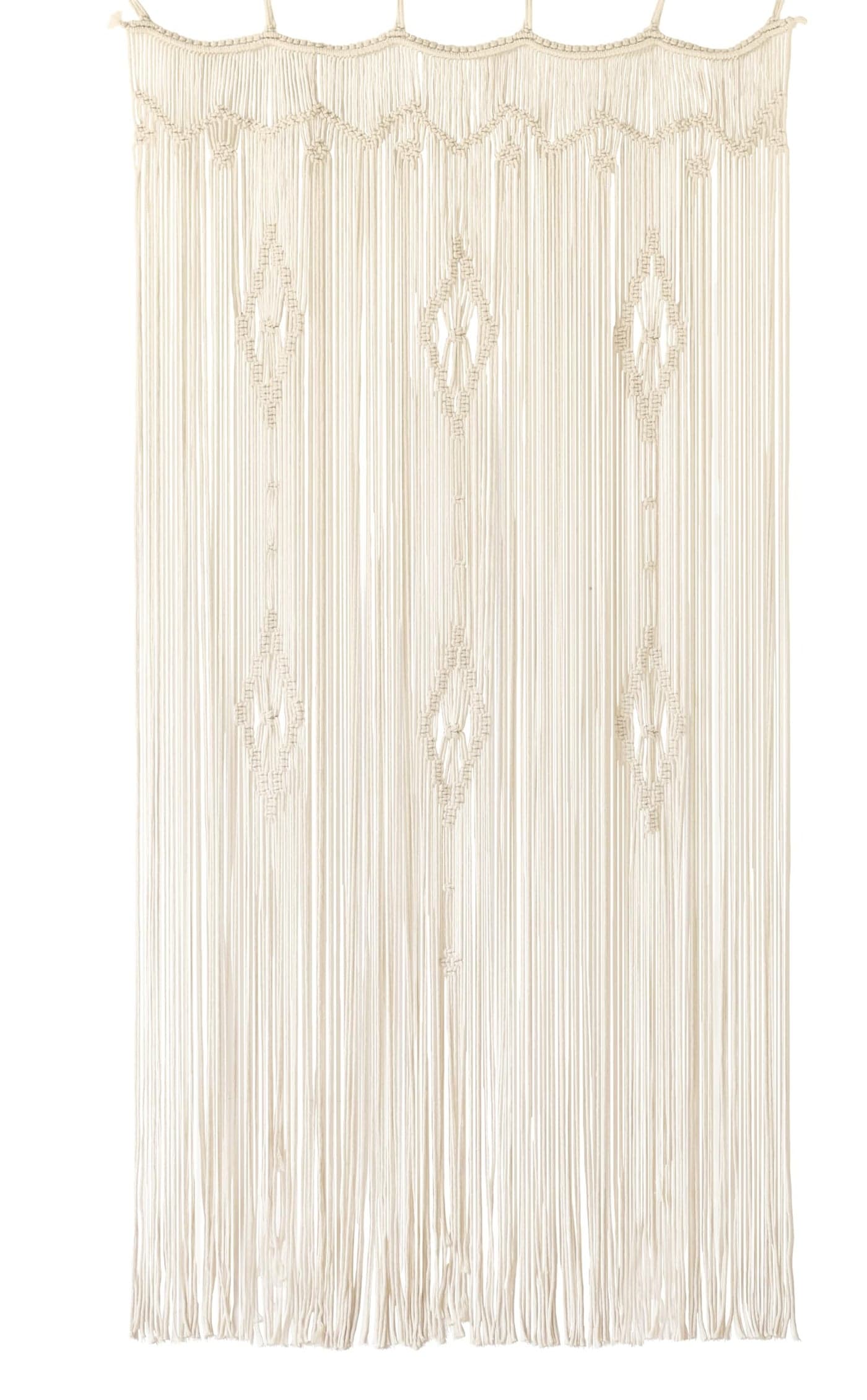 Macrame Curtain Long Cotton Window Panel Boho Curtains for Bedroom Wedding Backdrop Room Divider Doorway Closet Apartment 35W x 70L