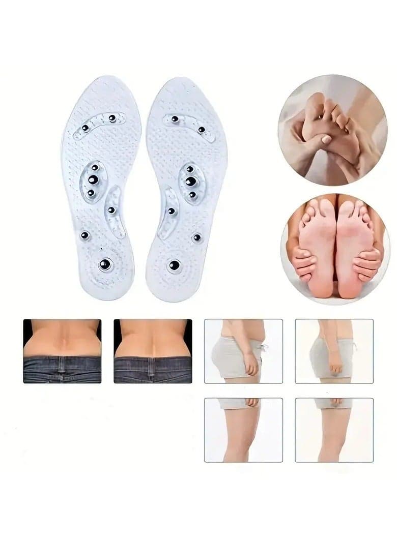 2Pcs Magnetic Massage Insole Foot Massage Insole Acupoint Magnetic Massage Silicone Insole