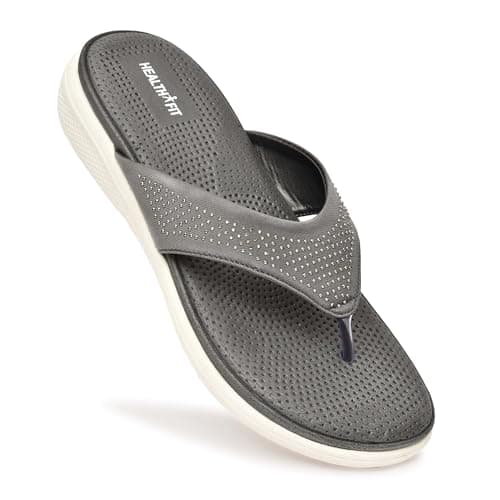 HEALTH FIT Super Soft Ortho Care Bounce Back Anti-Skid Doubleu Flip-Flops for women's/Grils-Slippers/Doctor Chappal & Footwear-Women's/Girls 08 GY-09