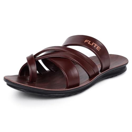 FLITE Men's Slippers/Sandals/Flats/Thong Slippers Ethnic Slippers for Boy's(Size 6 UK-10 UK) (Brown, Numeric_6)