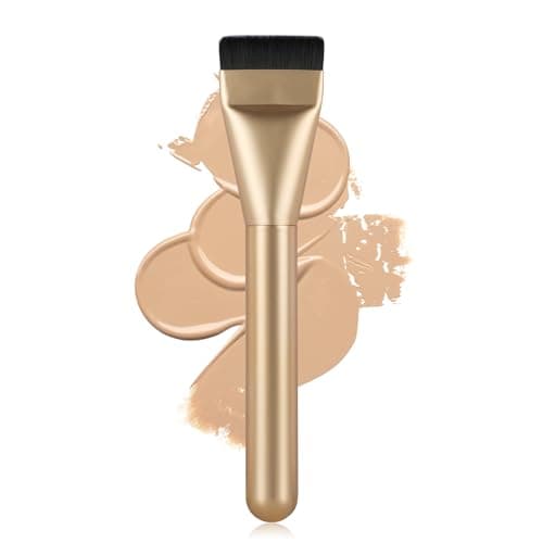 BEAUTYFACTOR Flat Foundation BrushKorean Makeup Brush Spatula Facial Brush for Liquid FoundationPremium Face Makeup Brush for Blending Cream Champagne