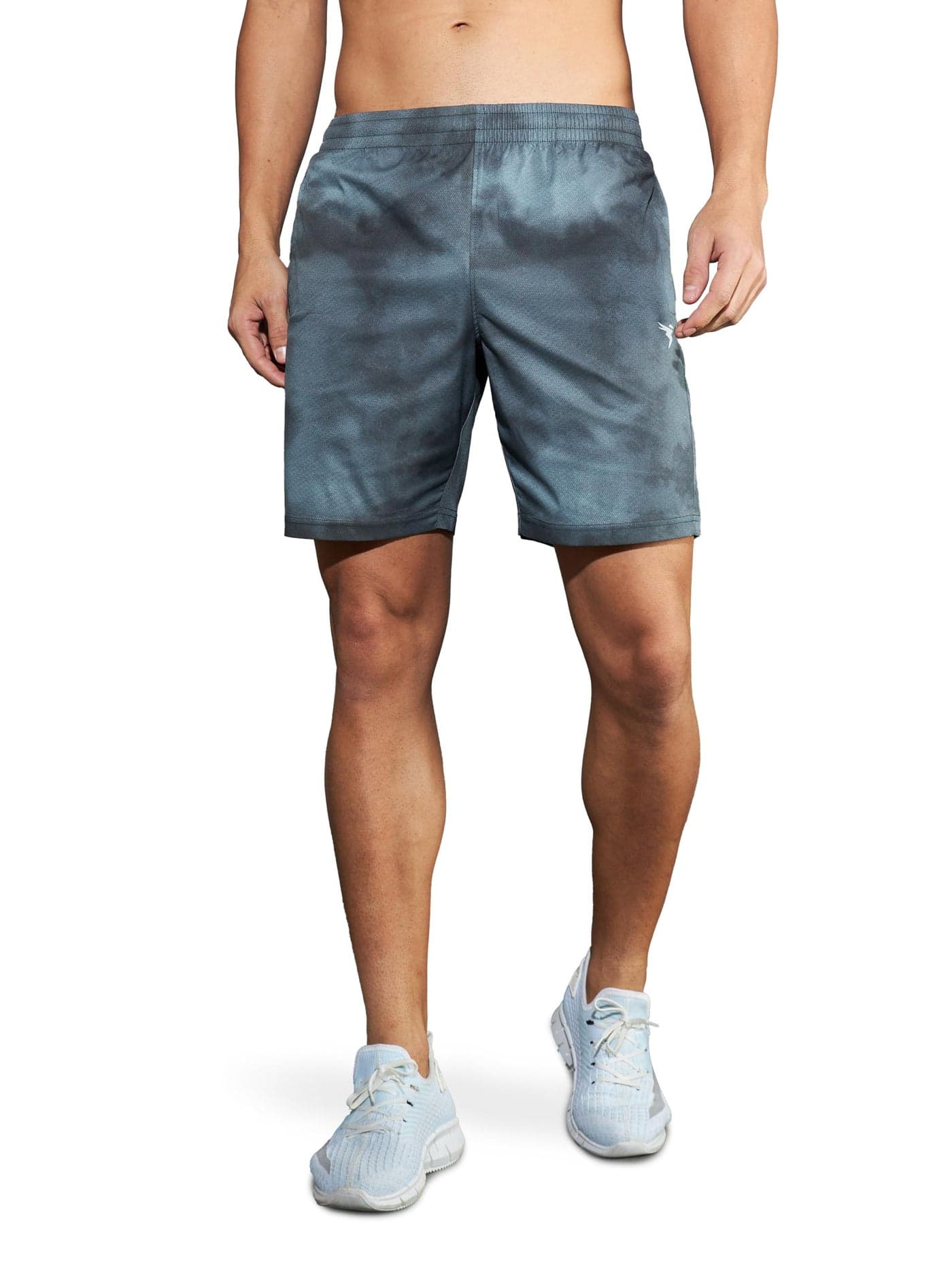 TECHNOSPORT Men's Polyester Slim Fit Shorts for Running, Sports & Gym Workout - (MSP829GSE_Green Smoke_XL)