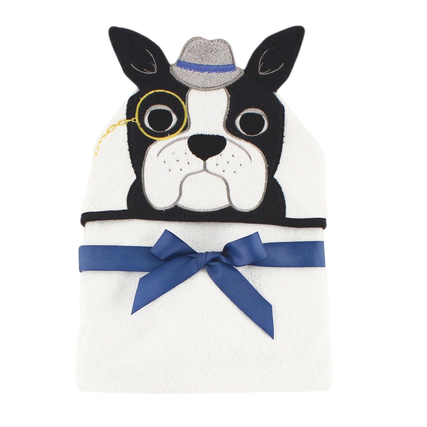 Hudson Baby Unisex Baby Cotton Animal Face Hooded Towel Dapper Dog One Size
