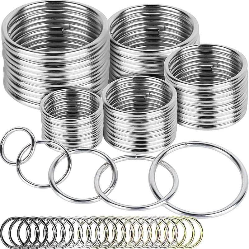 DIY Crafts 20 Pcs, Silver Medium, O Ring Silver Metal Non-Welded O Ring for Macrame Camping Belt Dog Leashes Hardware Bags and More Craft Project Colour Novelty(20 Pcs, Silver Medium)