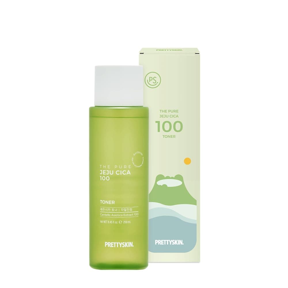 PRETTYSKIN The Pure Jeju CICA 100 Toner Centella Asiatica Face Toner for Sensitive Skin Vegan Hydrating Soothing Watery Texture AlcoholFree Unscented Korean Skincare 845 Fl Oz