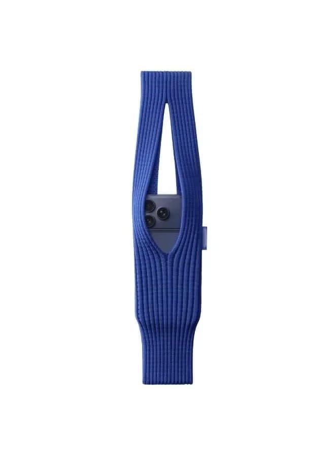 Wearable Knit Phone Pocket with Short 40cm Strap — Designer 3D-Knit Crossbody Phone Carrier | Universal Fit for All iPhone Models Smartphones | Luxury Flexible Accessory for AirPods, Wallet Everyday Essentials | Crafted with Stretch Technology | Effortless Style Utility