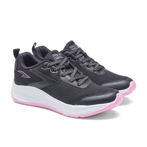 ASIAN Mercury-21 Women’s Running Shoes | Lightweight Shoes with EVA Sole, Breathable Knit Comfort, Stylish Casual Running, Walking & Sports Shoes for Girls Black Pink