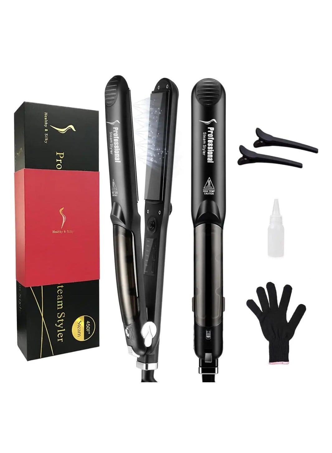NEW Professional 450F Ceramic Vapor Steam Hair Straightener with Argan Oil Infusion Steam Flat Iron Ceramic Vapor Fast Heating