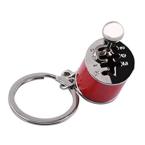 Keychain Shifter Keychain Gear Keychain Six-Speed Gear Stick Knob Key Car Enthusiast Keychain Metal Key Chain Gift(Red)