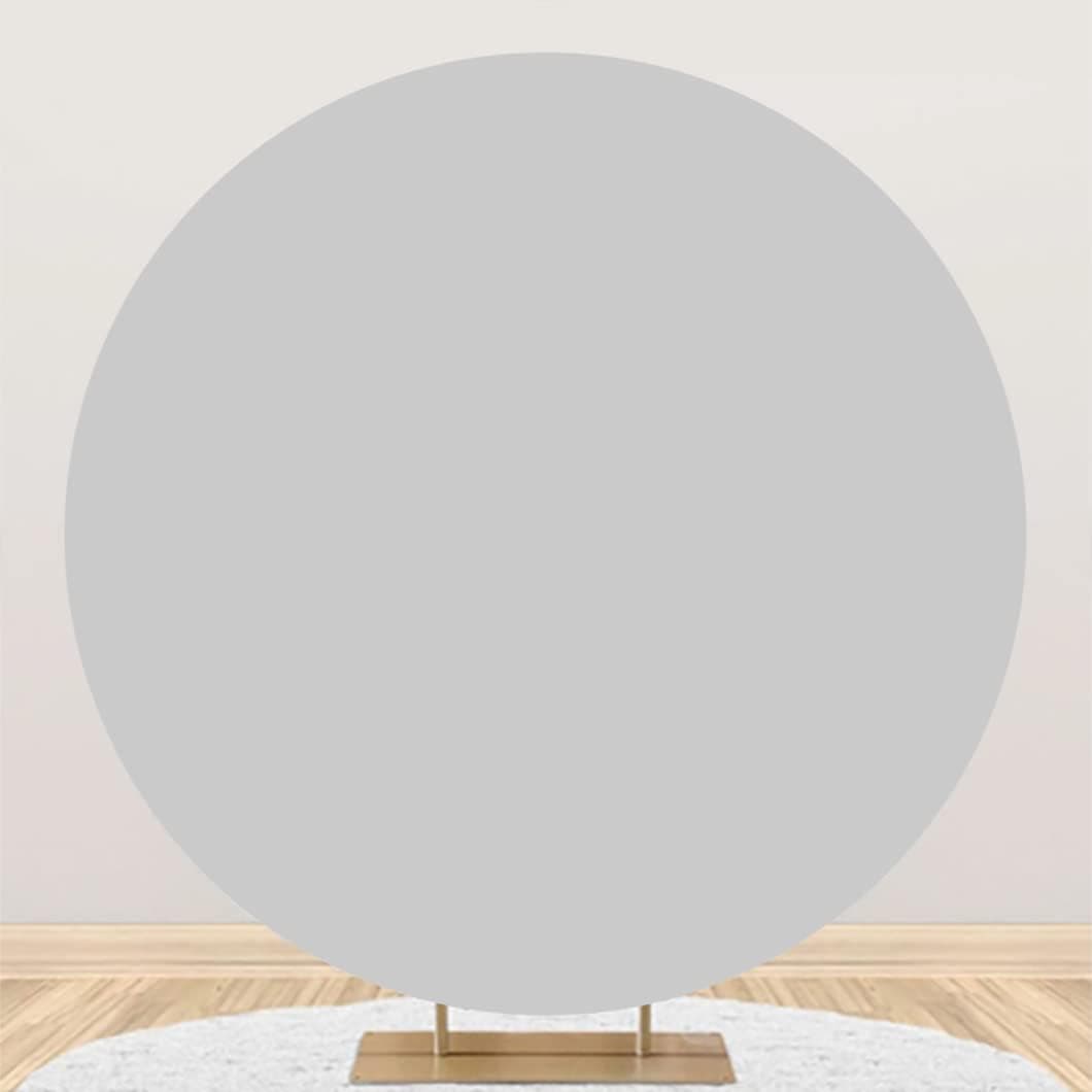 Yeele 75x75ft Light Grey Round Backdrop Cover Polyester Pure Grey Portrait Photography Background for Baby Shower Birthday Party Cake Table Decor Banner Professional Head Shots Photo Booth Props