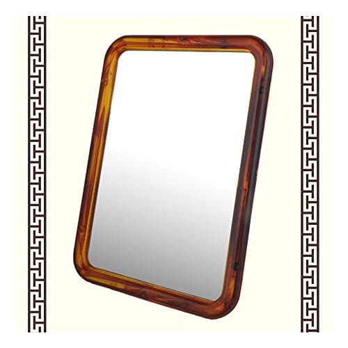Scarlet Line Rectangular 1 Sided Makeup Mirror Adjustable and Foldable Hand Mirror for Makeup, Handy Mirror for Travel with Plastic Handle Stand