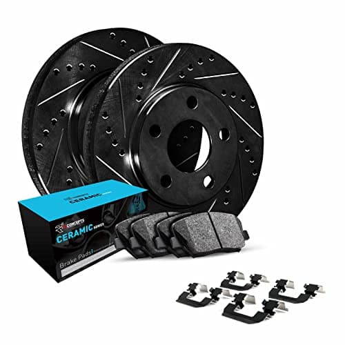 R1 Concepts Rear Brake Kit Fits 20102013 Audi A3 20102016 Volkswagen Eos 20102014 Volkswagen Golf Jetta 20112014 Volkswagen GTI Ceramic Pads Drilled Slotted Rotors Hardware 107 Rear