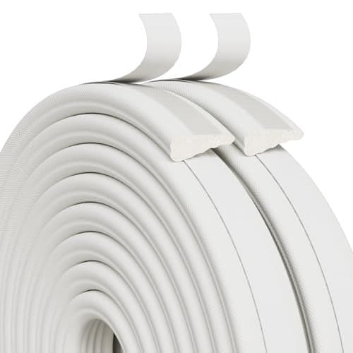 Weather Stripping Door Seal, 196 inch Wedge Window Seal Strip, Soundproofing,Strong Adhesive,Lightproof,Noise-Reduction,Weatherproof Foam Tape Insulation for Sliding Door, Door Frame- White