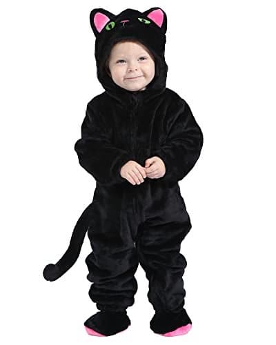 HSCTEK Baby Cat Costume Infant Black Cat Costume for Baby Boys Girls Baby Halloween Costume for Toddler Newborn 1218Months