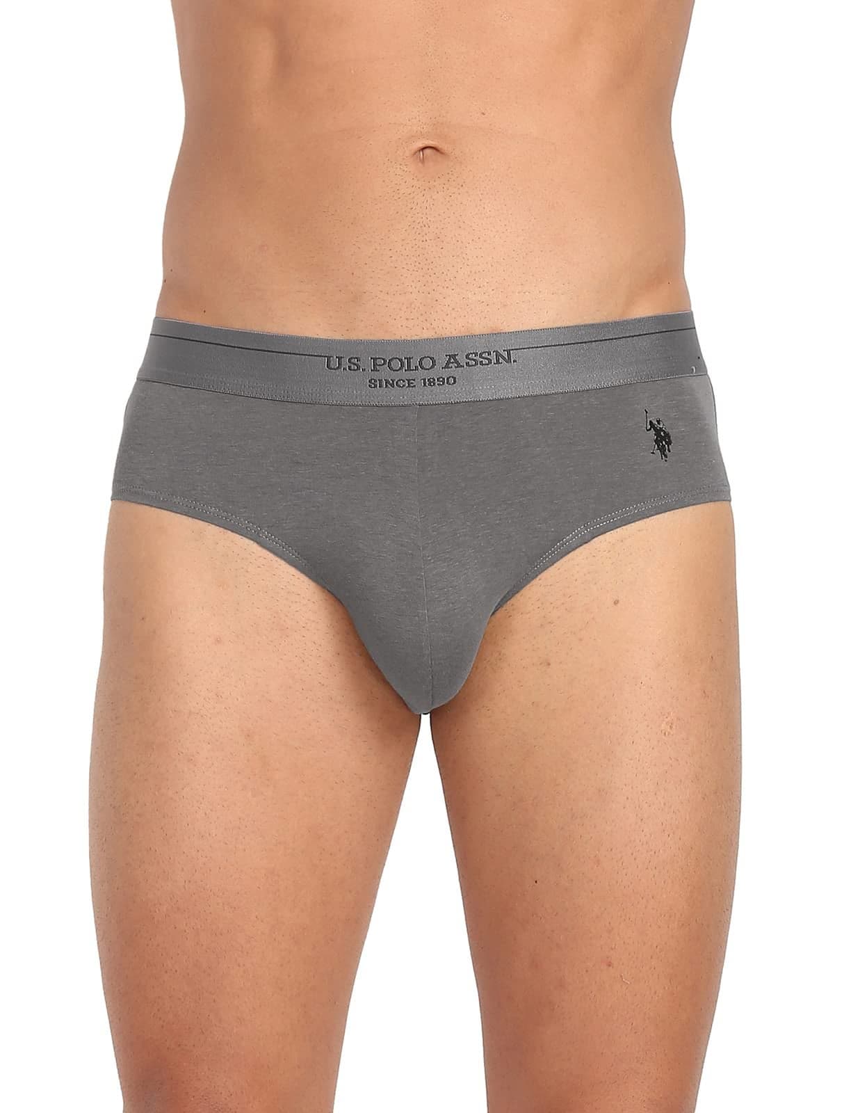U.S. POLO ASSN. Men's PB003 Premium Modal Ultra Soft Breathable Brief - Pack of 1 (PB003-PL_Lt.Grey_L)