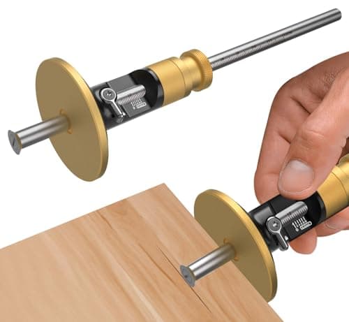 Loodmeo Wheel marking gauge solid brass marking tool 02mm fine adjustment draws precise lines latest roller blade design an excellent value for everyday carpentry workRollable Blade