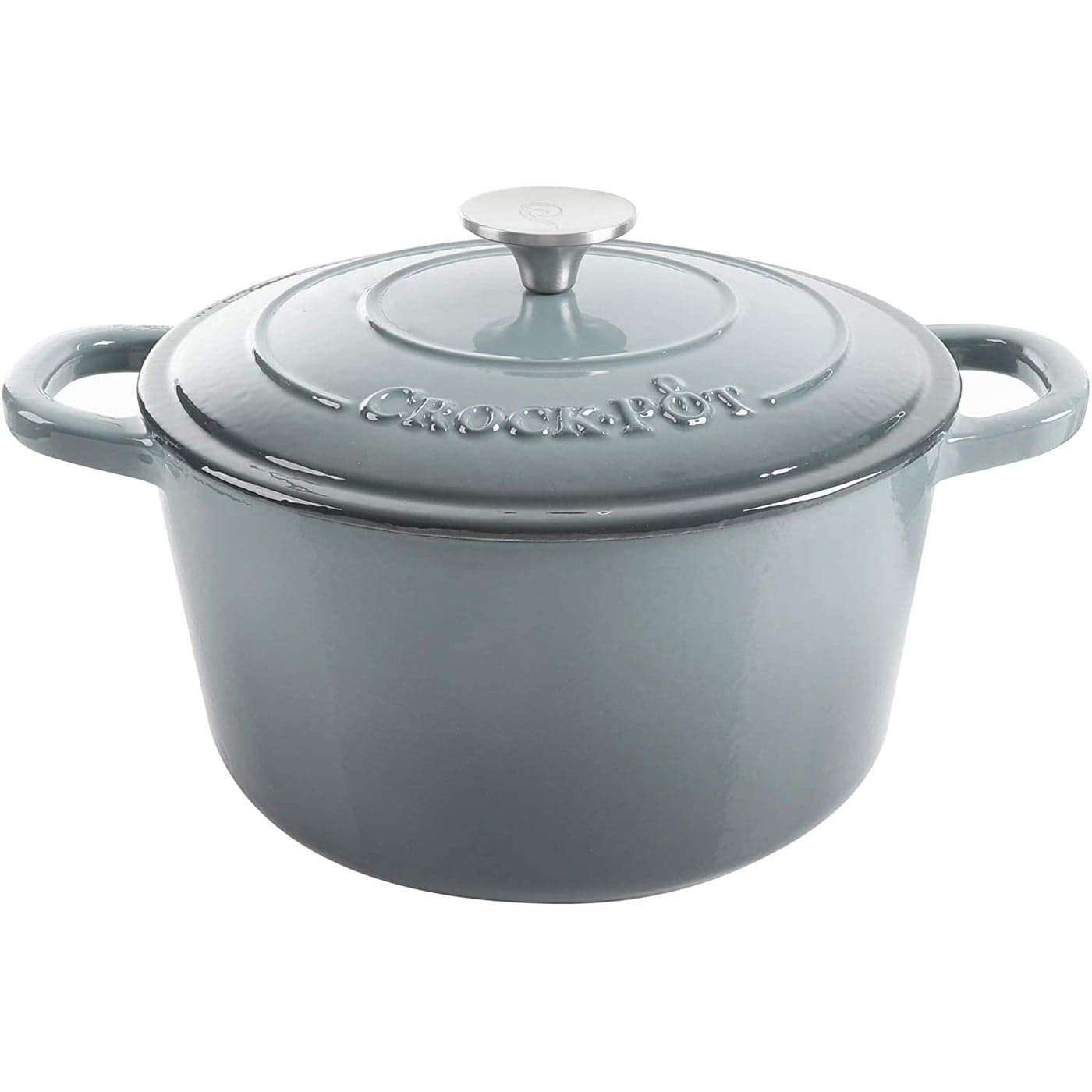CrockPot Artisan Round Enameled Cast Iron Dutch Oven 7Quart Slate Gray