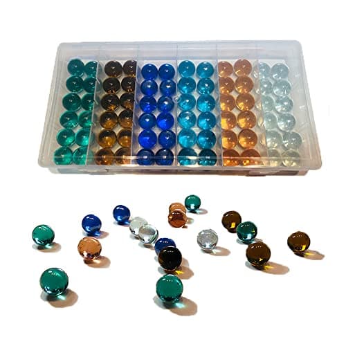 UNCOJOY 72 PCS Marbles for Kids 6 Colors Glass Marbles Bulk for Marble Games Marble Run Chinese Checkers Vases Home Decor