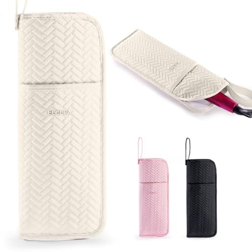 ELCUPA Hair Tools Travel Bag Heat Resistant Curling Iron Holder Flat Iron Case Hot Tools Organizer Pouch for Hair Straightener Hair Dryer Crimper Styling Accessories Travel Makeup Bag