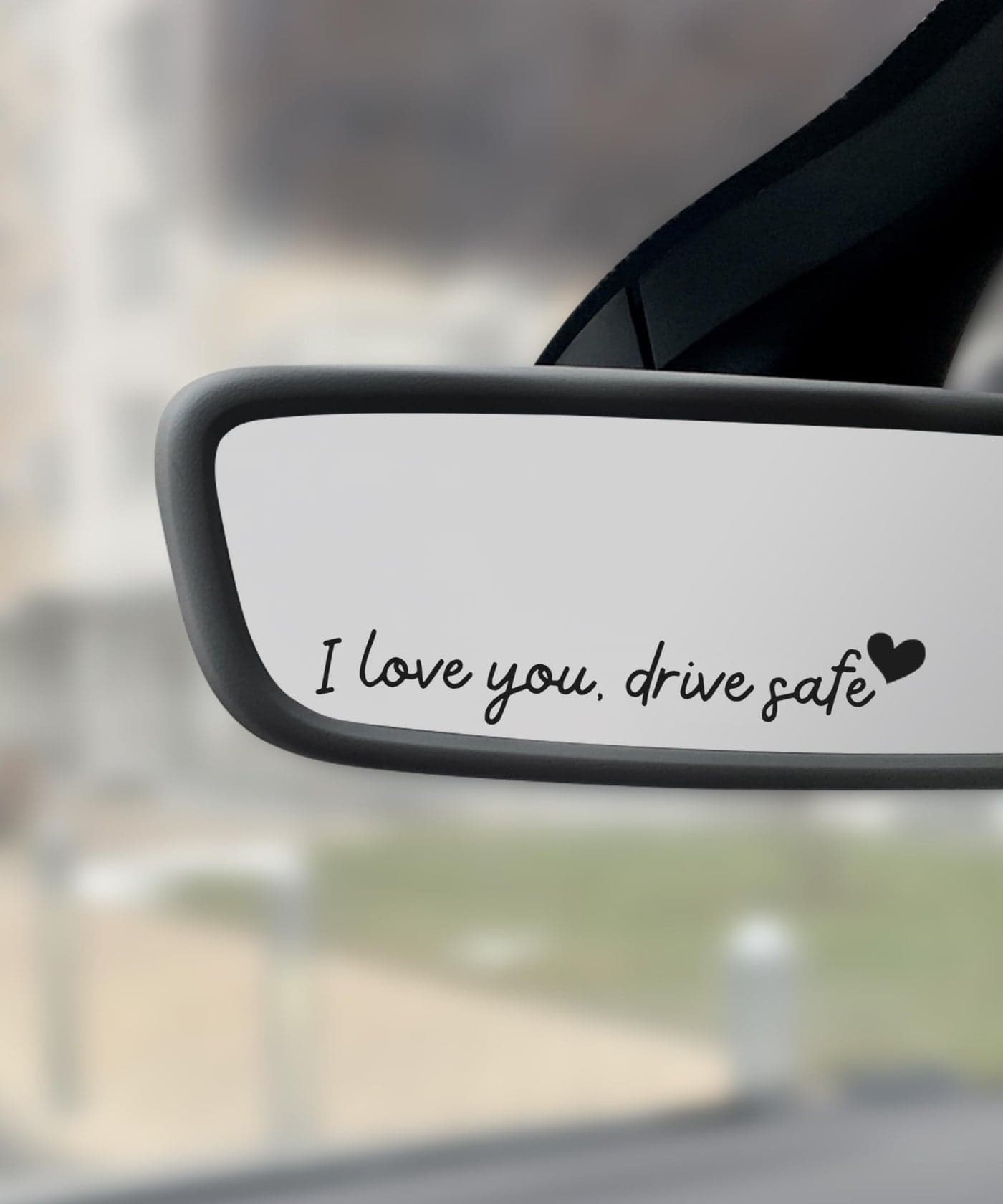 UNLRAE 4PCS Car Stickers,Car Decals,Car Accessories Vinyl Rearview Mirror Decal Decor,Auto Stickers and Decals,Self Affirmations Decal,Cute Auto Decals for Women (Black, I Love You Drive Safe)
