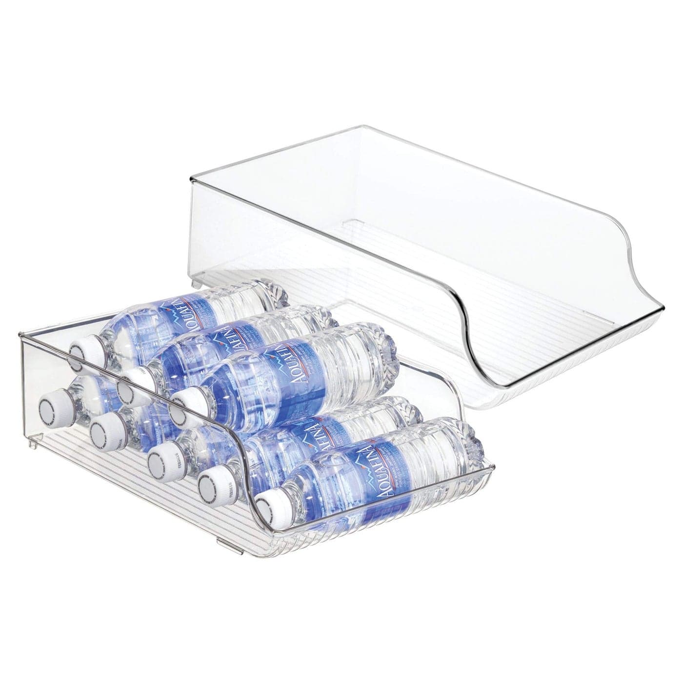 iDesign Water Bottle Organizer for Fridge Set of 2 Clear Made in USA