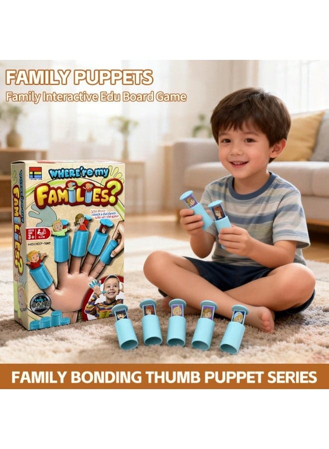 Where're My Families? Finger Puppets Family Interactive Educational Board Game | Kids Ages 3+ | Preschool Learning & Parent-Child Bonding Toy