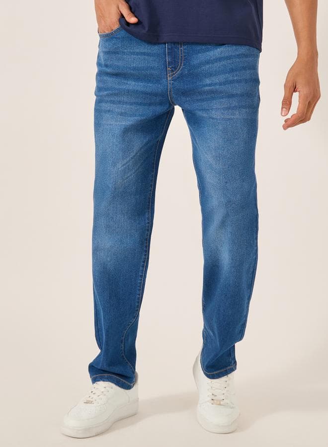 Mid Rise Regular Fit Faded Jeans