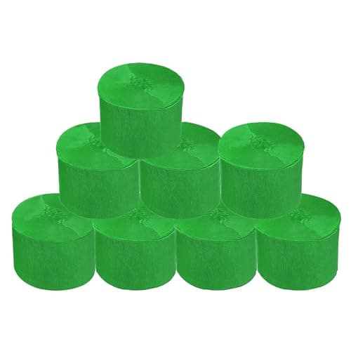 8 Rolls Green Crepe Paper Streamers Wedding Birthday Baby Shower Christmas Party Decoration St Patricts Day Rainbow DIY Supplies Living Room Bedroom Decor