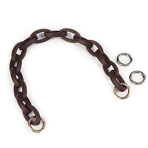 Xiazw Short Resin Bag Purse Handle Straps ReplacementBag Decoration ChainBag Accessories Charms Dark Brown