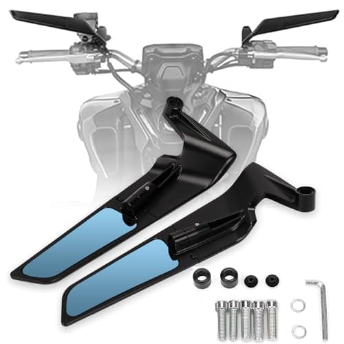 XINGWU Motorcycle Mirrors Anti-glare Stealth Mirror Adjustable Rotating Rearview Mirror Wind Wing Side Mirror for Z650 Z900 Z1000 Duke 390 790 1290 MT07 MT09 S1000 Street Bike Mirrors