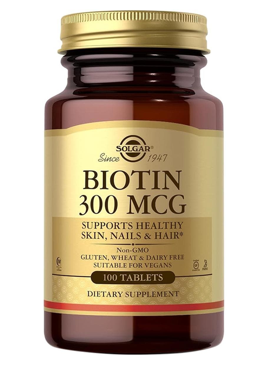 Biotin 300 Mg Supports Healthy Skin Nails And Hair Gluten Wheat And Dairy Free Suitable For Vegans 100 Tablets