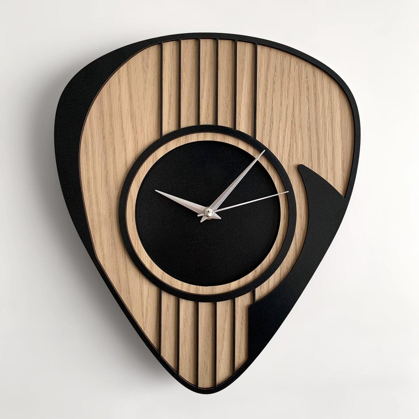goodtime Wooden Guitar Clock Musician Gift Clock for Men Guitar Gift Man Cave Decor Music Room Decor Musical Gifts 127x11 Black Natural Color