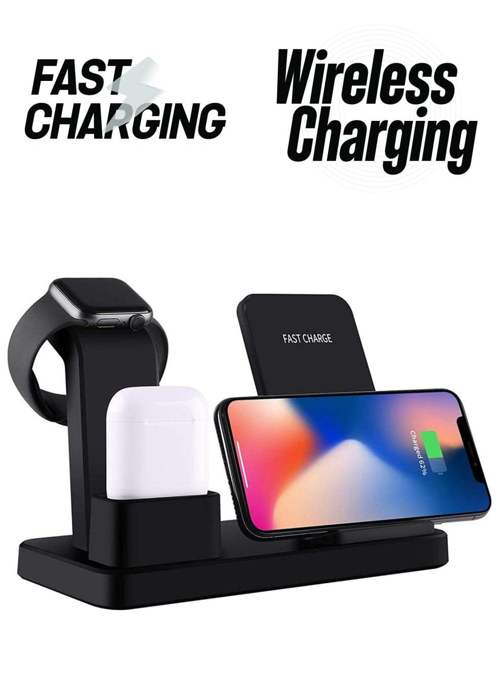 3-In-1 Wireless Charger Black