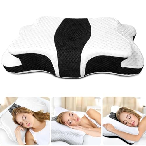 CHxxy Memory Foam Pillows, Cervical Pillow for Neck and Shoulder Pain Relief, Ergonomic Contour Bed Pillow, Soft for Side Sleep Stomach Sleeping and Back Sleeper