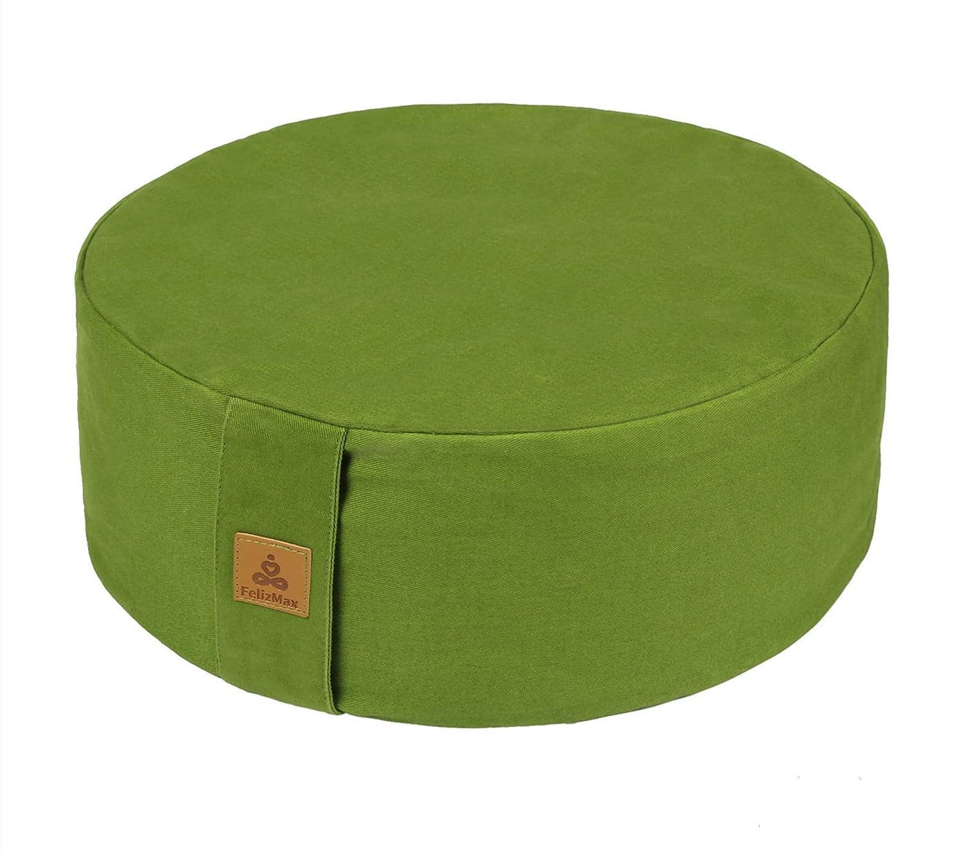 FelizMax Zafu Buckwheat Meditation Cushion,D=33cm/41cm H=14cm,Round Zabuton Meditation Pillow,Yoga Bolster Kneeling Pillow Premium Yoga Pillow Sitting on Floor Zippered Cotton Cover-33cm, Dark Green