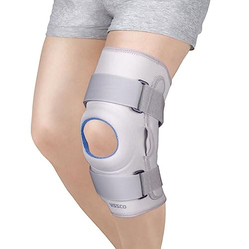 Vissco Neoprene Hinged Knee Stabilizer (Moderate Support), Knee Support for Pain Relief, Knee Injury, Knee Cap, Braces for Walking, Running, Gym, Workout (Single) - XXL (Grey)