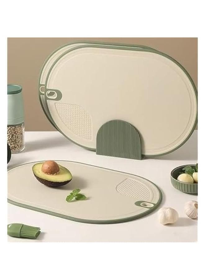 3pcs Chopping Board Kit, Cutting Board Set, Chopping Board with Slot Base, Non-slip Durable Kitchen Food Cutting Mats Set for Meat Fruit Vegetable Fish