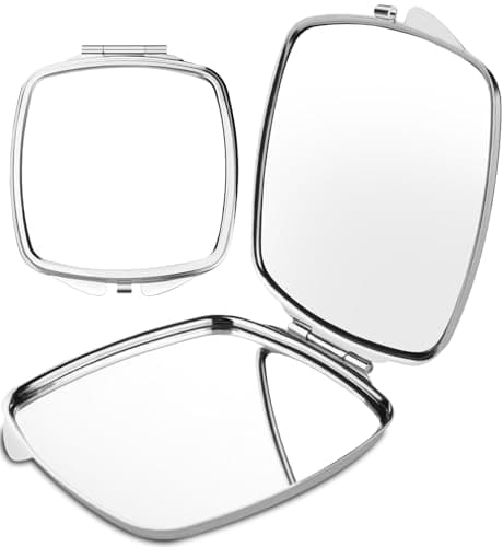 AILAISHI Stainless Steel Pocket Mirror for Travel Makeup Compact Unbreakable Portable Silver Mirror with Secure Snap Closure for Women Deskmate OntheGo TouchUps