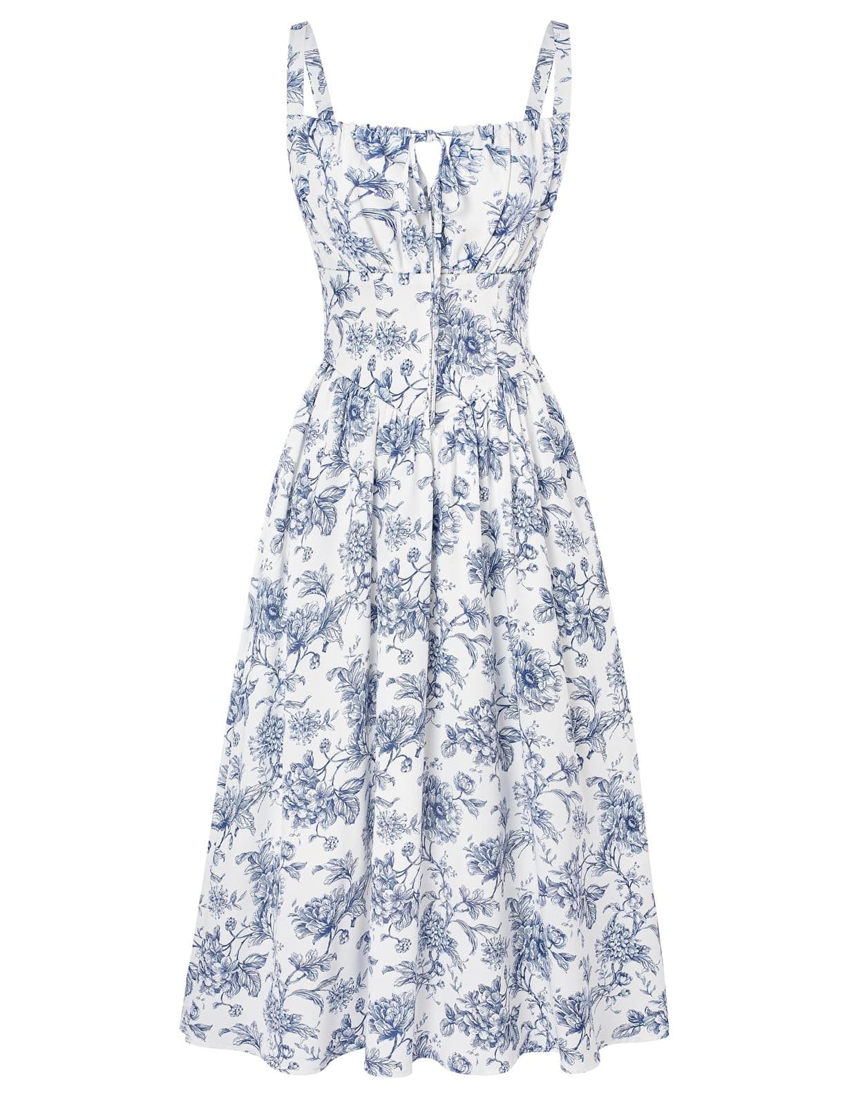 Scarlet Darkness Summer Corset Dress for Women Ruched Bust Floral Dresses Navy White Floral S