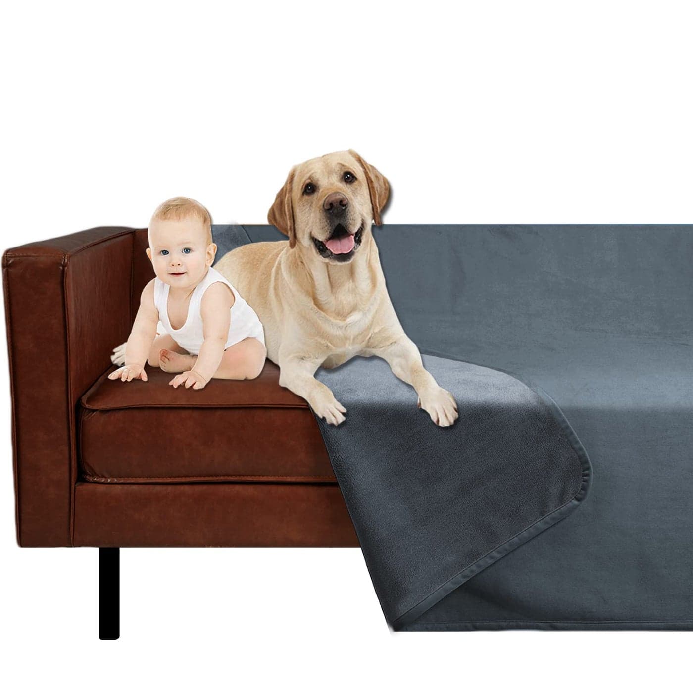 Ameritex Pet Bed Blanket Reversible 100 Waterproof Velvet Super Soft for Sofa and Bed