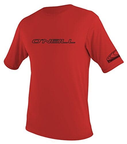 O'Neill Wetsuits Men's Basic Skins UPF 50+ Short Sleeve Sun Shirt, Red, Small