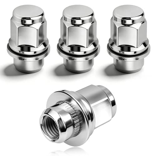 4PCS M12x15 Lug Nuts SetChromePlated Steel Wheel Locks Lug Nuts with Washer Replaces OEM9008494001Lug Nut Lock Set Compatible with Toyota Camry Prius Lexus ES250 Scion 4PCS