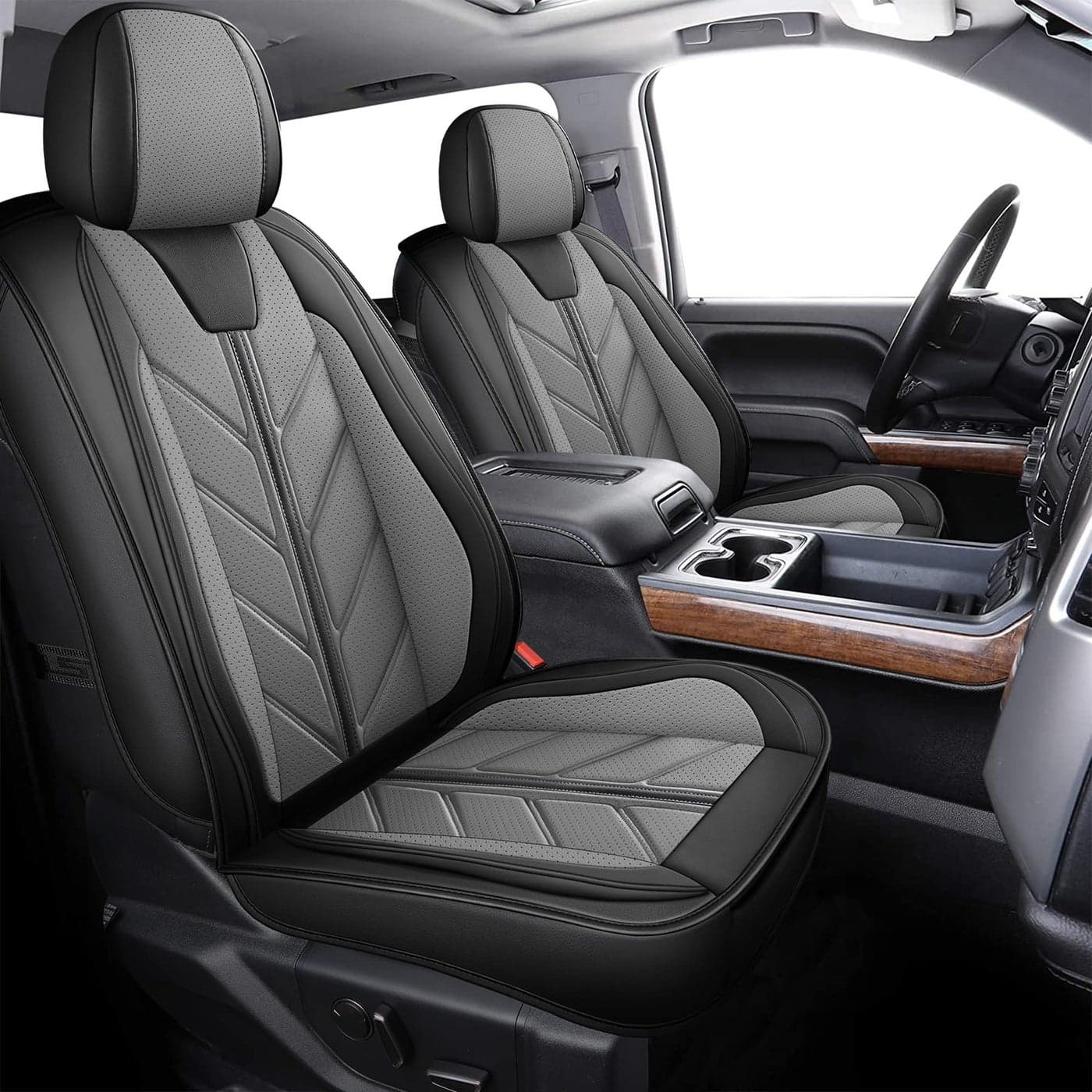 BALLIOL Pickup Seats Covers Compatible with Chevy Silverado 1500 GMC Sierra 20072013 20192024 Custom Trail Boss Compatible with Chevrolet Silverado 1500 Waterproof Faux Leather Seat Covers