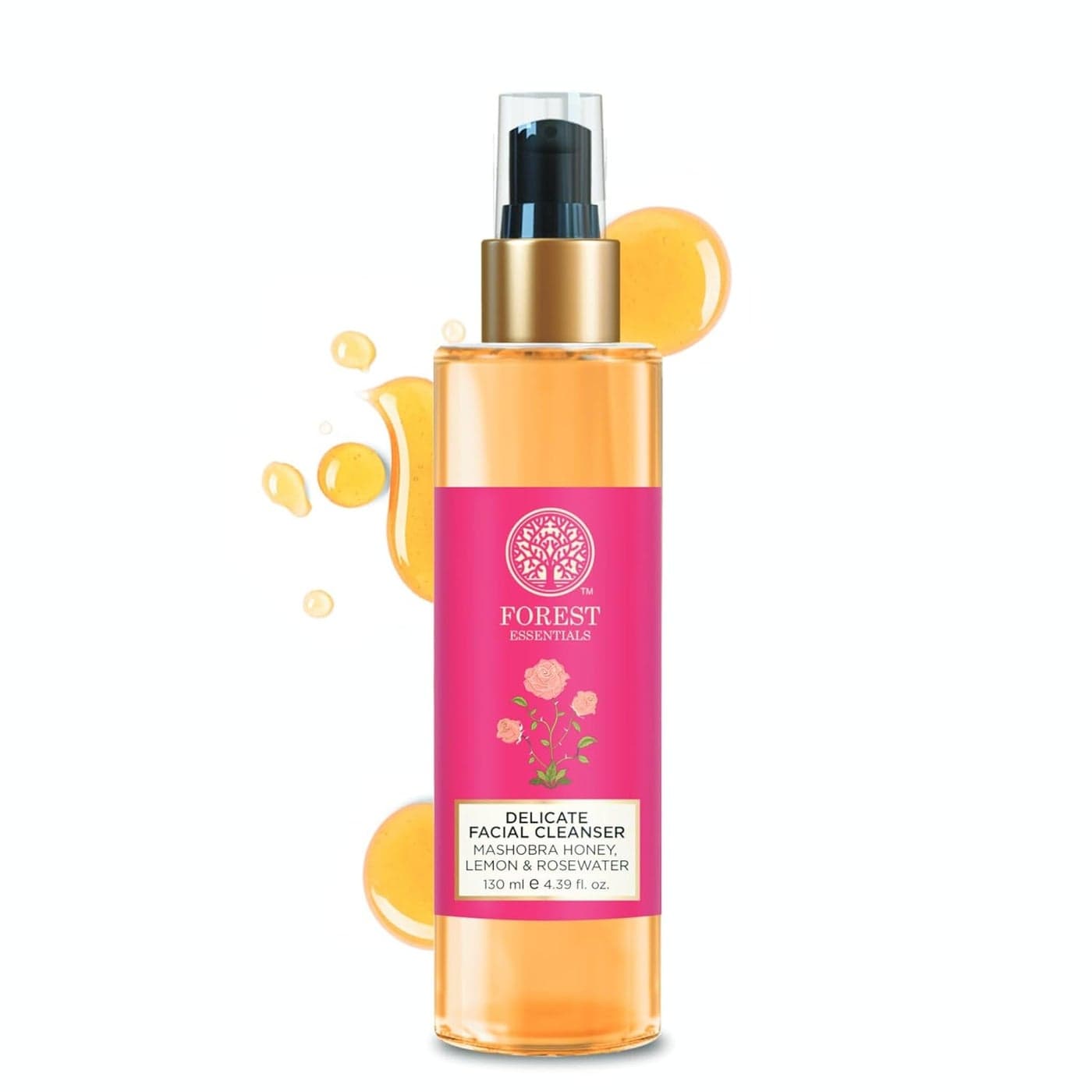 Forest Essentials Delicate Facial Cleanser Mashobra Honey Lemon Rosewater Ayurvedic Face Wash For Normal Dry Skin Sulphate Free Gentle Face Wash For Glowing Skin Purifying Nourishing Natural Gel Based Face Wash For Women Men 130 ml